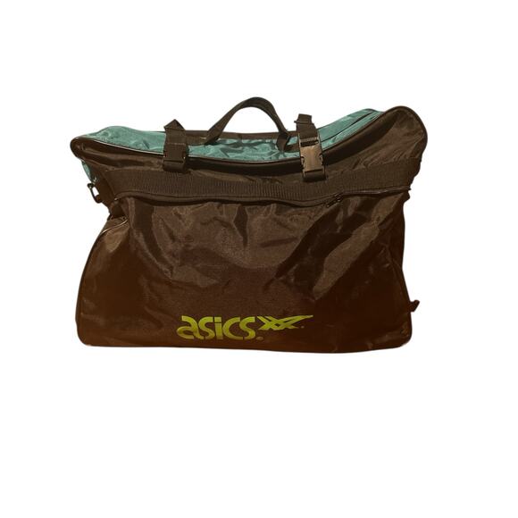 Set of 3 Vintage 90s ASICS Sports‎ Travel Bags Duffle Teal Black Athletic - Picture 6 of 10